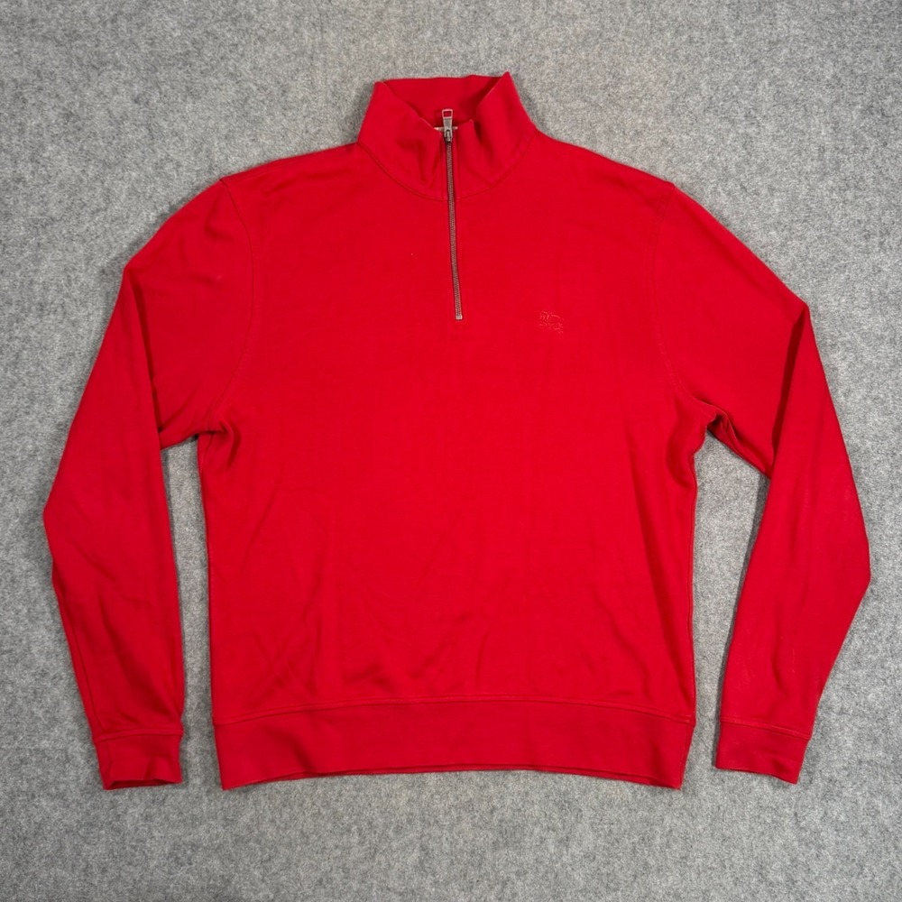 Burberry Brit Red Quarter Zip Lightweight Pullover Sweatshirt Men's Size XXL